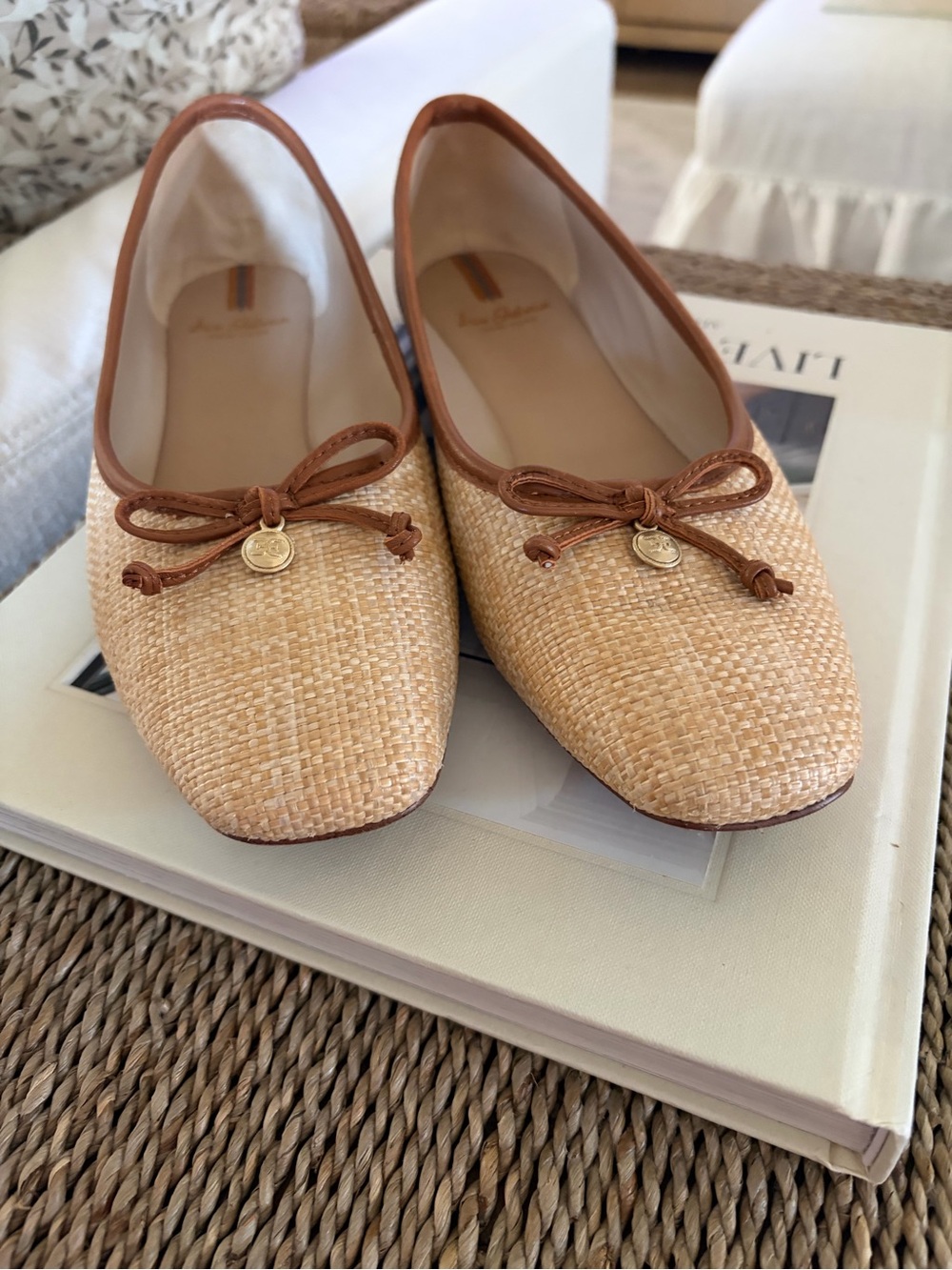 Sam Edelman Meadow Raffia Flats Sz 8 - Picture 4 of 9